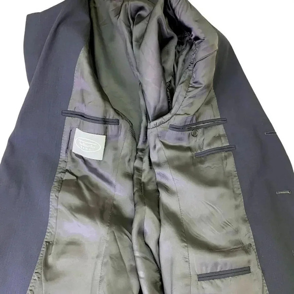 Talbots 100% Wool Suit Jacket 3 Buttons Lightweight Men Size 40S Black Italy - Picture 10 of 16